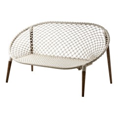 MACRAME OFFWHITE SOFA TEAK LEG - BENCHES